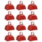 Blue Panda 12 Pack 3-inch Cowbells with Handle, Red Hand Percussion Cow Bells Noise Makers for Sporting Events, School Celebrations, Sports Parties, Football Games Noise Makers